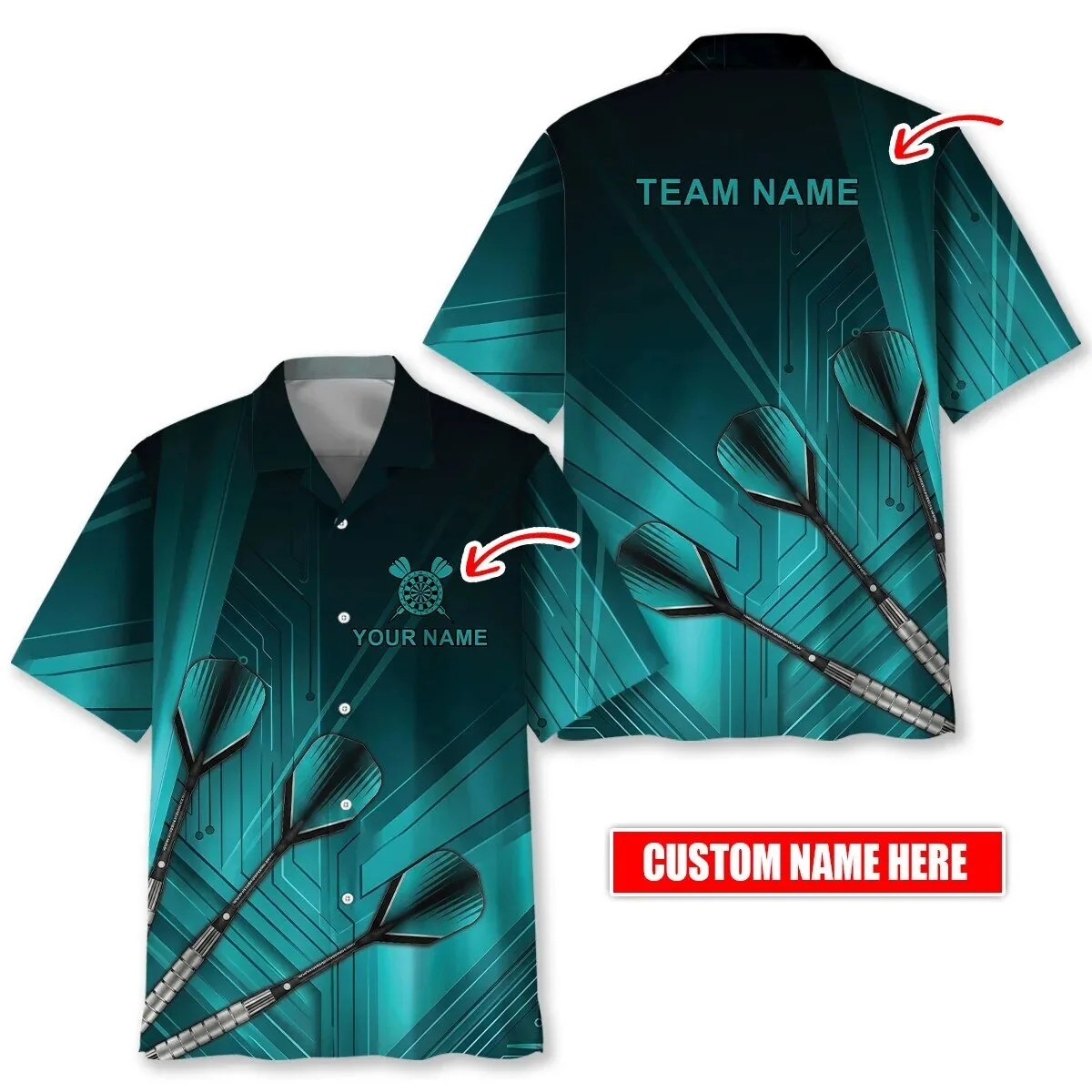 Personalized Cyber Circuit Dart Master Hawaiian Shirt